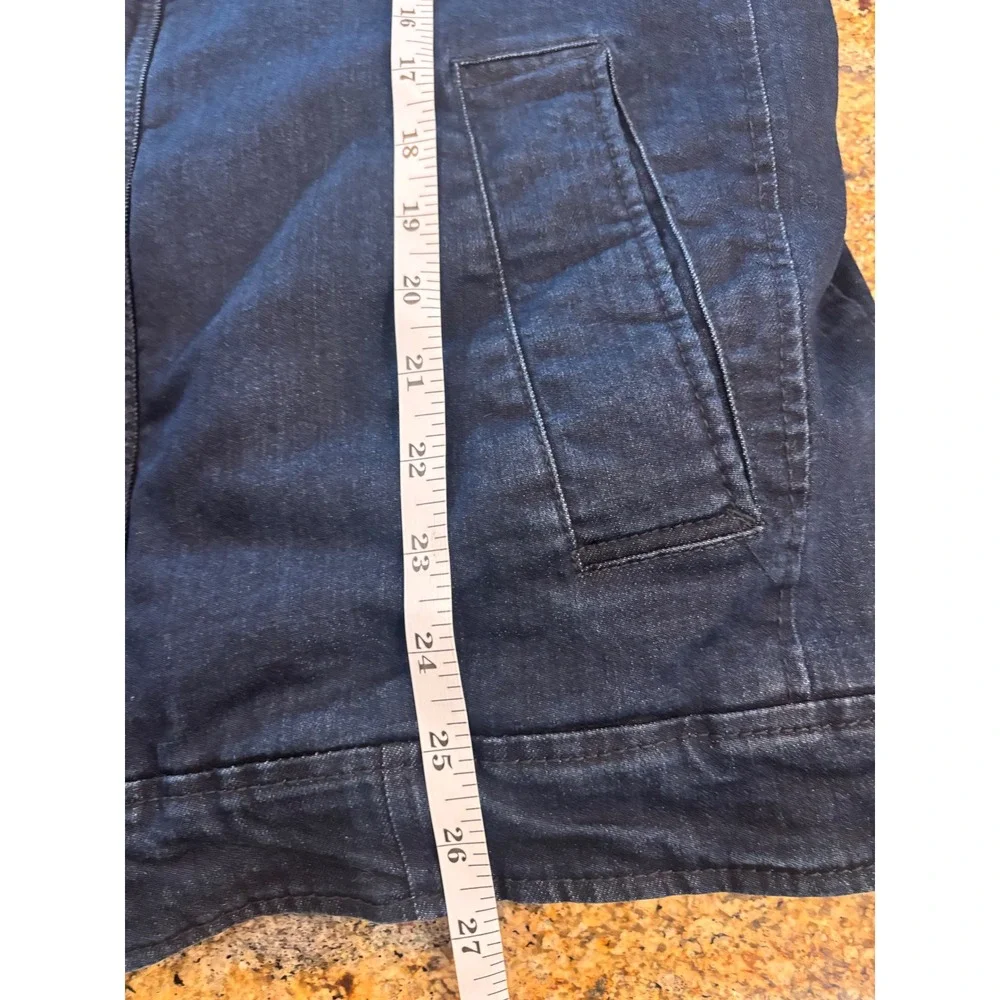 Levis Mens‎ Dark Wash Denim Quilted Field Jacket Blue Medium Utility